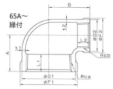 画像をギャラリービューアに読み込む, 白ねじ込み式可鍛鋳鉄製管継手  径違いエルボ
