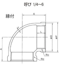 画像をギャラリービューアに読み込む, 白ねじ込み式可鍛鋳鉄製管継手  エルボ
