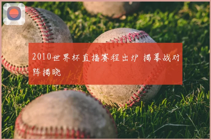2010世界杯直播赛程出炉 揭幕战对阵揭晓